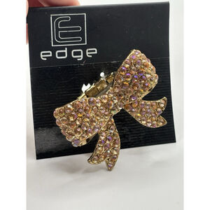 Edge Bow Gemstone Ring Adjustable